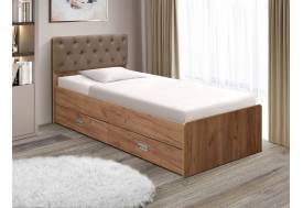 Кровать одинарная №7 с ящиками 800х1900 мягкая спинка каретная стяжка