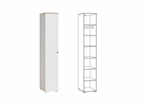 Шкаф-пенал 13.225 Остин Белый шагрень