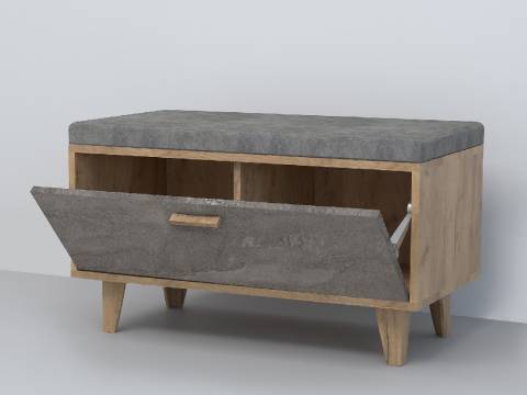 Обувница Эго Об-1 дуб крафт золотой/камень темный на ножках