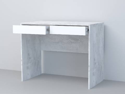 Стол Эго Ст-1 бетон светлый/белый глянец