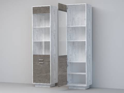 Пенал Эго ПС-1 бетон светлый/камень темный на цоколе