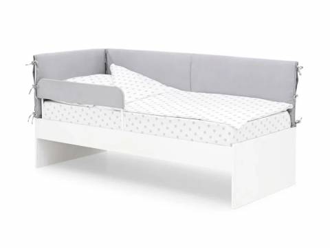 Детская мягкая кровать Denvas с бортиком холодный бежевый
