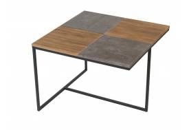 Стол журнальный Фьюжн квадро Дуб американский/серый бетон
