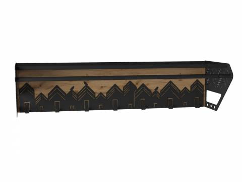 Вешалка для прихожей Хигс ЛДСП дуб вотан/черный