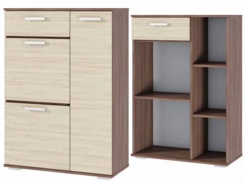 Тумба высокая Ника ТВ800 Ясень Шимо темный-светлый