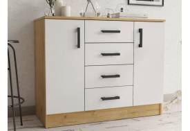 Комод К1000-2Д ЛДСП Дуб Вотан-Белый гладкий