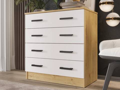 Комод К800 ЛДСП вотан/белый гладкий