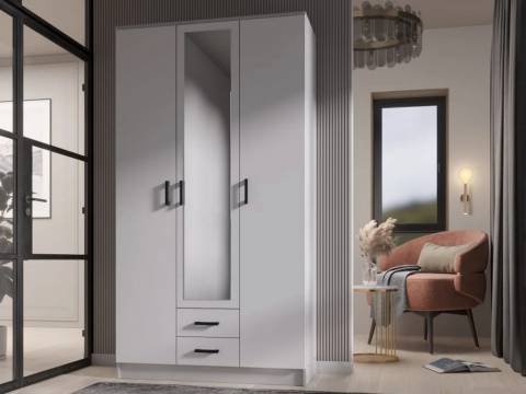 Шкаф Трио белый гладкий