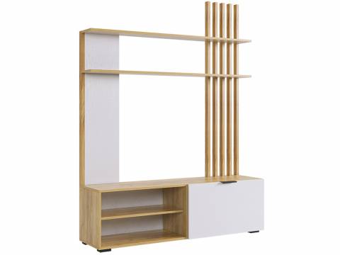 Стенка Бери дуб крафт золотой/белое дерево