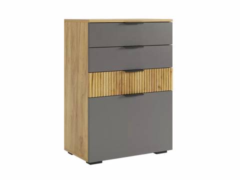 Комод Бери дуб крафт золотой/графит