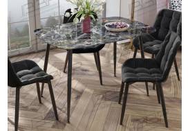 Стол раздвижной Оникс мрамор черный