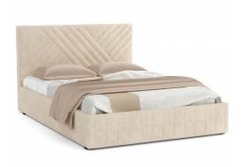 Кровать Гамма 1600 с основанием велюр тенерифе крем