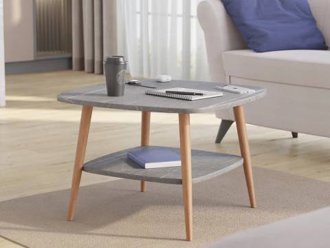 Стол журнальный Квадро Черный мрамор