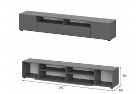 Тумба для телевидеоаппаратуры Денвер Графит серый