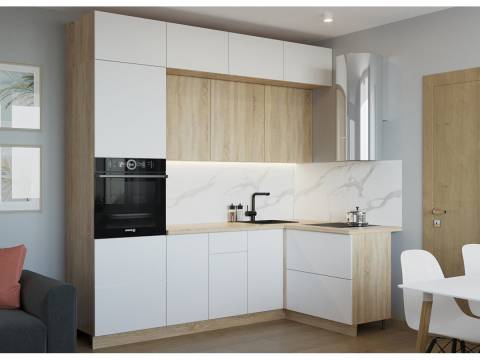 Кухонный гарнитур арт 3 Тальк Дуб сонома 2400х1400 мм