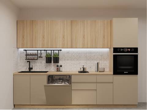 Кухонный гарнитур арт 14 Лайн Дуб сонома Пикрит 3000 мм