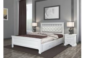 Кровать Грация с 2-мя ящиками 1400 Белый античный