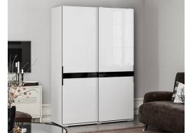 Шкаф-купе Оскар двухстворчатый белый/белый глянец