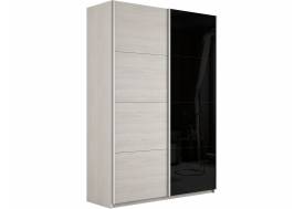 Шкаф-купе Прайм 2-х дверный 1200 ДСП/Стекло Черное Ясень Анкор Светлый