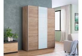 Шкаф-купе Прайм 3-х дверный 1800 ДСП/Стекло Белое/ДСП Сонома