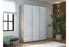 Шкаф-купе Прайм 3-х дверный 1800 три стекла белые Бетон