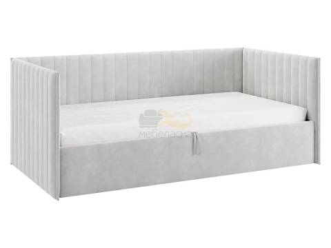 Кровать-софа с подъемным механизмом Твикс цвет велюра галька