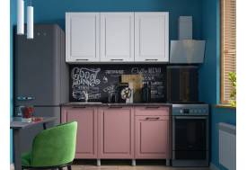 Кухня Аликанте 1500 МДФ Белый снег/пудра без столешницы