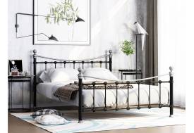 Кровать металлическая Эльда Черный/Серебро