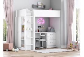 Кровать чердак Теремок 3 Белый