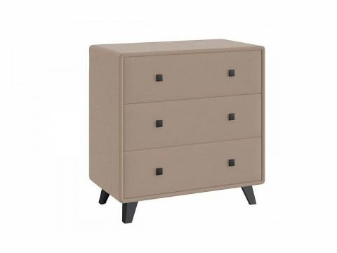 Комод Николь 3 ящика микровелюр бежевый