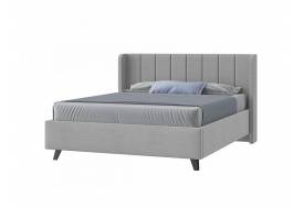 Кровать Виола с ПМ 1800х2000 мм микровелюр светло-серый