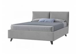 Кровать Сандра с ПМ 1600х2000 мм микровелюр светло-серый