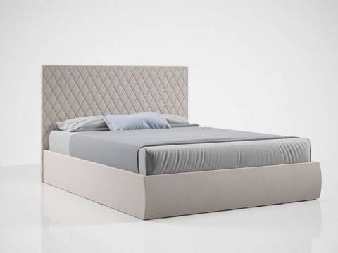 Кровать Стелла с ПМ 1200х2000 мм микровелюр бежевый