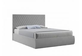 Кровать Стелла с ПМ 1200х2000 мм микровелюр светло-серый