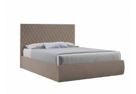 Кровать Стелла с ПМ 1400х2000 мм микровелюр капучино