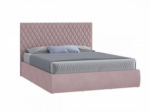 Кровать Стелла с ПМ 1400х2000 мм микровелюр розовый