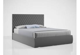 Кровать Стелла с ПМ 1800х2000 мм микровелюр серый