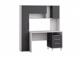 Стол рабочий 12.95 Комфорт Белый премиум, Серый Шифер