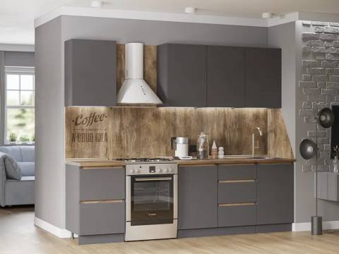 Кухонный гарнитур Айден 2000 мм серый графит