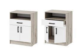 Тумба с ящиком Вега ТБ-1 дуб крафт серый/белый