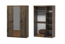 Шкаф трехдверный № 1 с цоколем Ольга 3 дуб коми