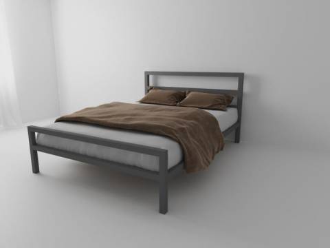 Кровать металлическая Комфорт 1200 серая