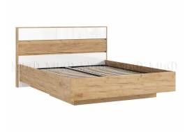 Кровать парящая 1600 Роджина (ортопед дерево) Белый глянец холодный/Дуб Крафт