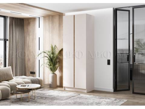 Шкаф двухстворчатый Келвин (800) Кашемир-вставка дуб крафт