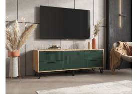 Тумба ТВ (1500) Флэш Браш Мени Грин, Дуб Крафт