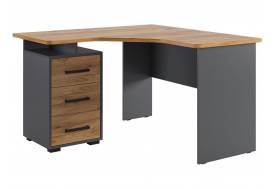 Стол компьютерный 1200 угловой Лайт-2 графит/дуб крафт золотой
