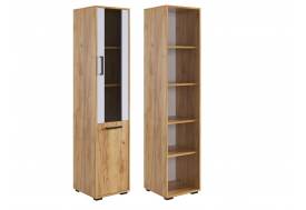 Стеллаж Лайт-2 дуб крафт золотой/белый