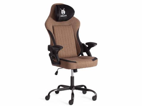 Кресло iWolf ткань черный/коричневый