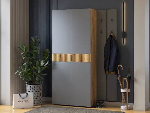 Прихожая Мебельсон К28 дуб крафт золотой/графит