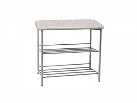 Банкетка малая (обувница) кожзам мрамор, ножки серые